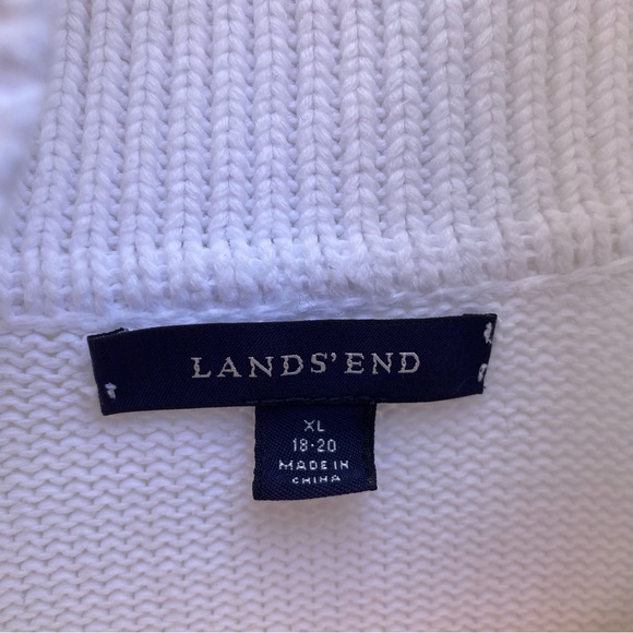 Lands End XL Long Sleeve White Cardigan with Button Details Sweater Cover Up - Picture 3 of 9
